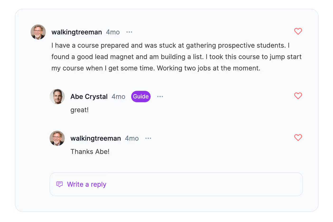 Ruzuku community discussions